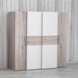 Szafa ubraniowa 200 cm Dąb Piaskowy/Biały